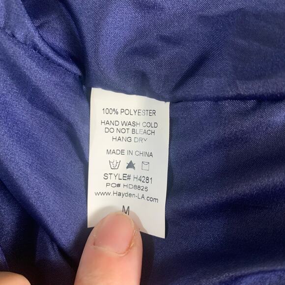 Hayden Size M Tweed Cropped Blazer Jacket Black White Fringe Trim Preppy Career - Picture 9 of 9